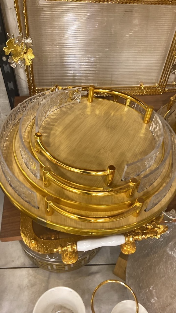 طقم صواني خشب ٣ قطع يد اكليرك